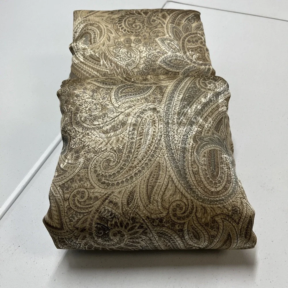 Croscill Standard Pillow Sham Set Gold Green Paisley Scroll Braided Trim Classic